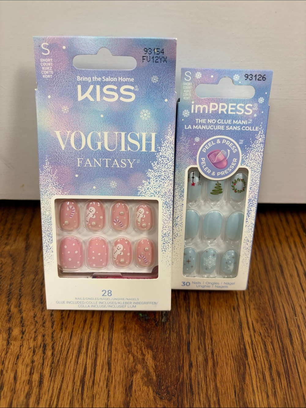 KISS Voguish Fantasy & imPRESS Holiday Nail Duo in Pink and Light Blue